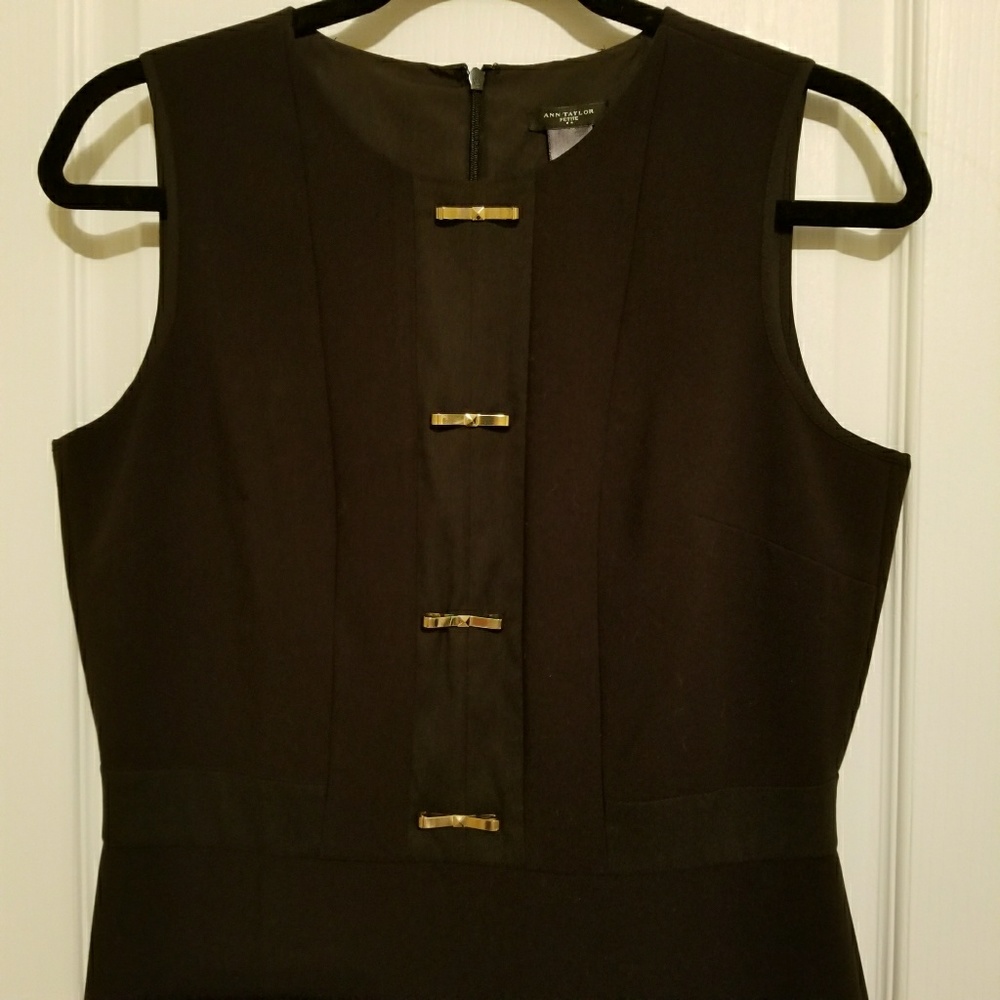 NWT Ann Taylor Black Knee Length Sheath Dress - Picture 4 of 6
